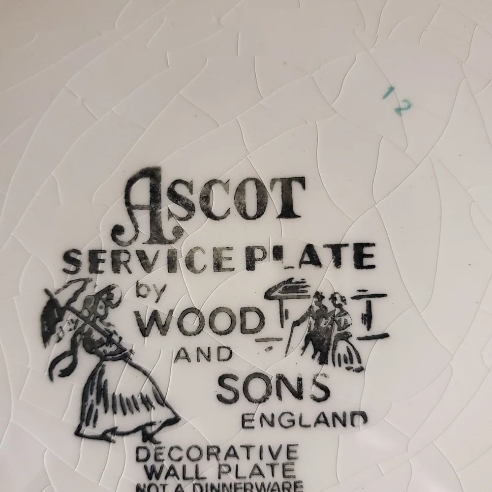 Ascot Service Plate by Wood and Sons England Alpine White Ironstone Large - Picture 8 of 16